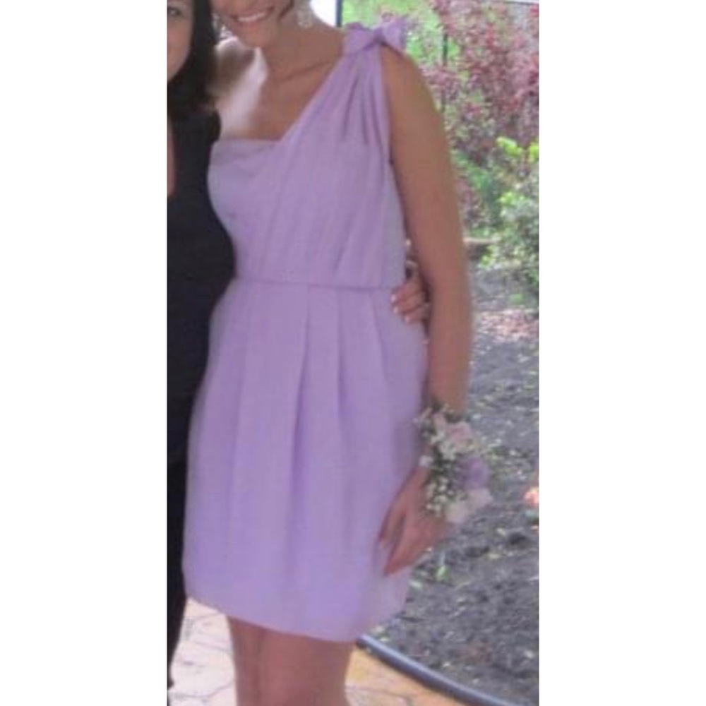 BCBG one shoulder lavender cocktail dress